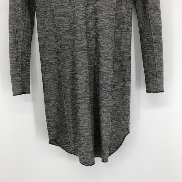 Aritzia Wilfred Heather Grey Ribbed Wool Longsleeve Round Neck Round Hem Dress M - Picture 8 of 16